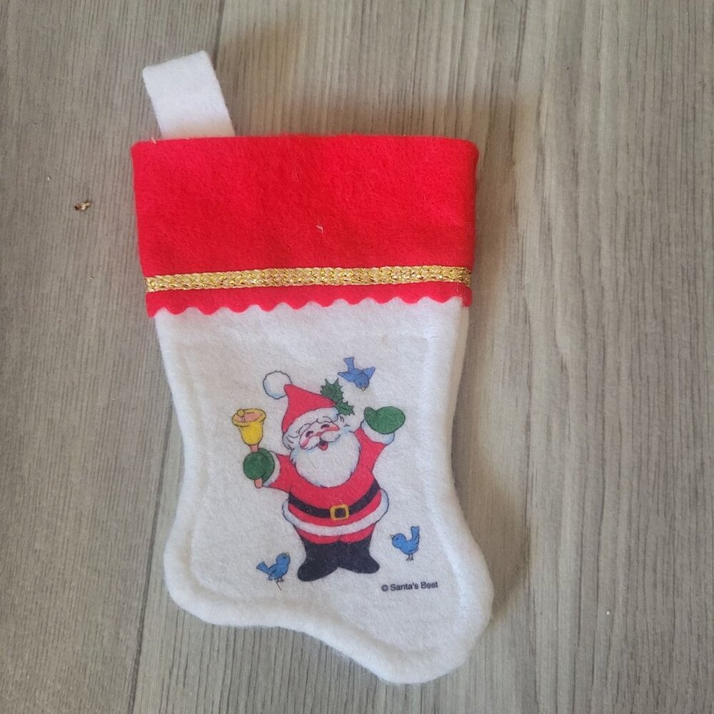 Vintage Santas Best Felt Christmas Stocking